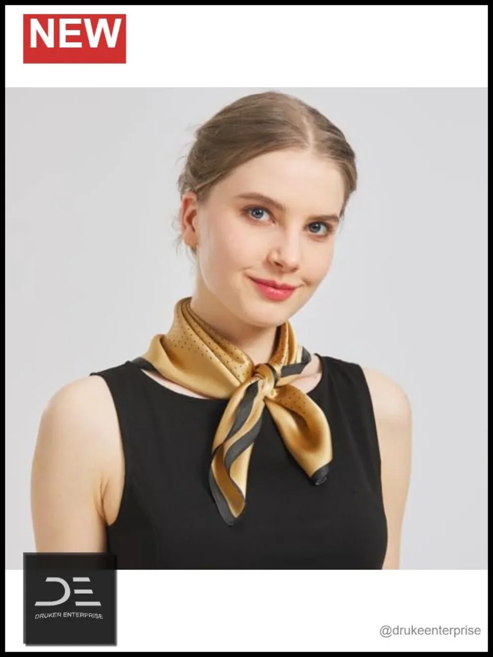 100% Mulberry Silk Small Square Scarf - Neckerchief Headscarf - 21x21